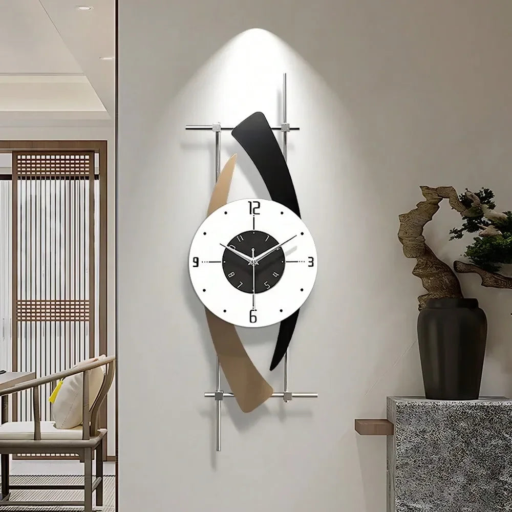 Wall Clock Decorative 3D Metal Wall Art Clock For Living Room Bedroom Creative Modern Big Wall Clock Decor With Silent NoTickin