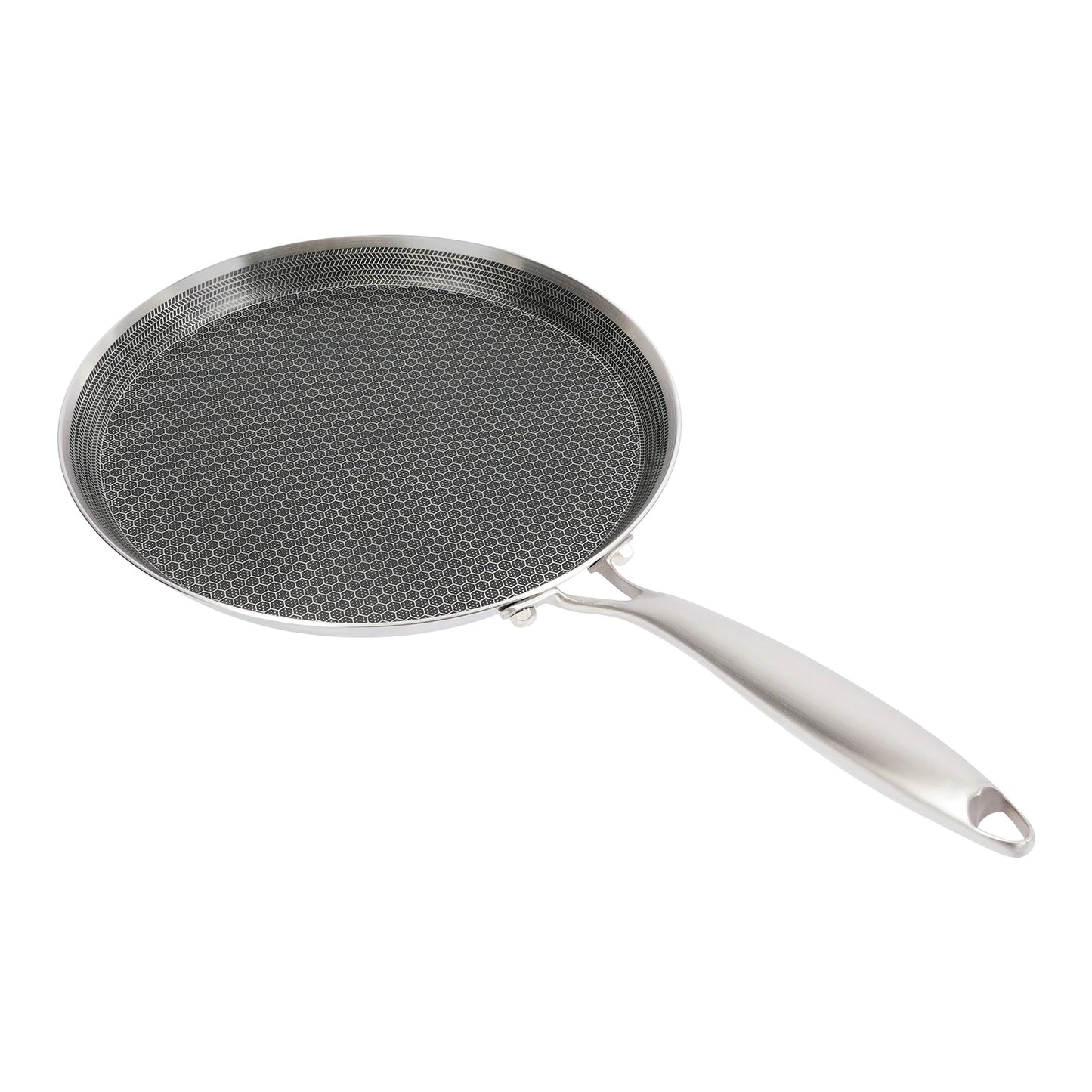 11 Inch Cooking Pan, Stainless Steel Crepe Pan, Single-sided Honeycomb Process + Non-stick Coating, fit Various Types of Stoves