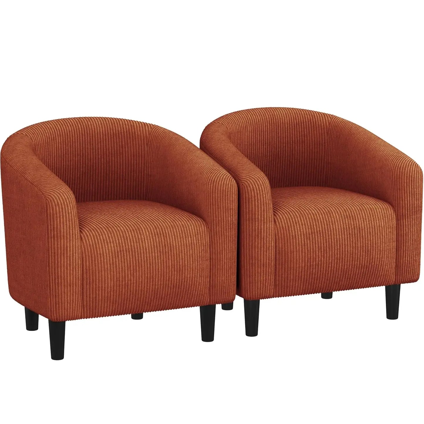 Set of 2 Soft Furry Barrel Accent Chairs Padded Armrest For Living Room Bedroom Office Waiting Room, Customized