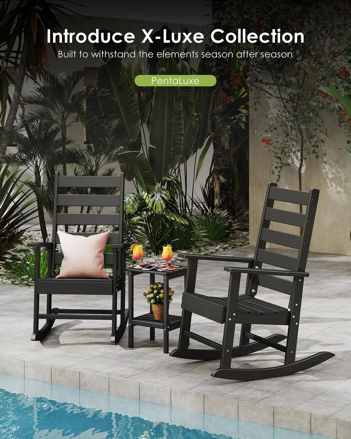 Outdoor-Rocking-Chairs-Set-of-2 Plastic | Patio Rockers  Porch Rocker Chair  Shaker  Oversized | High, Customized
