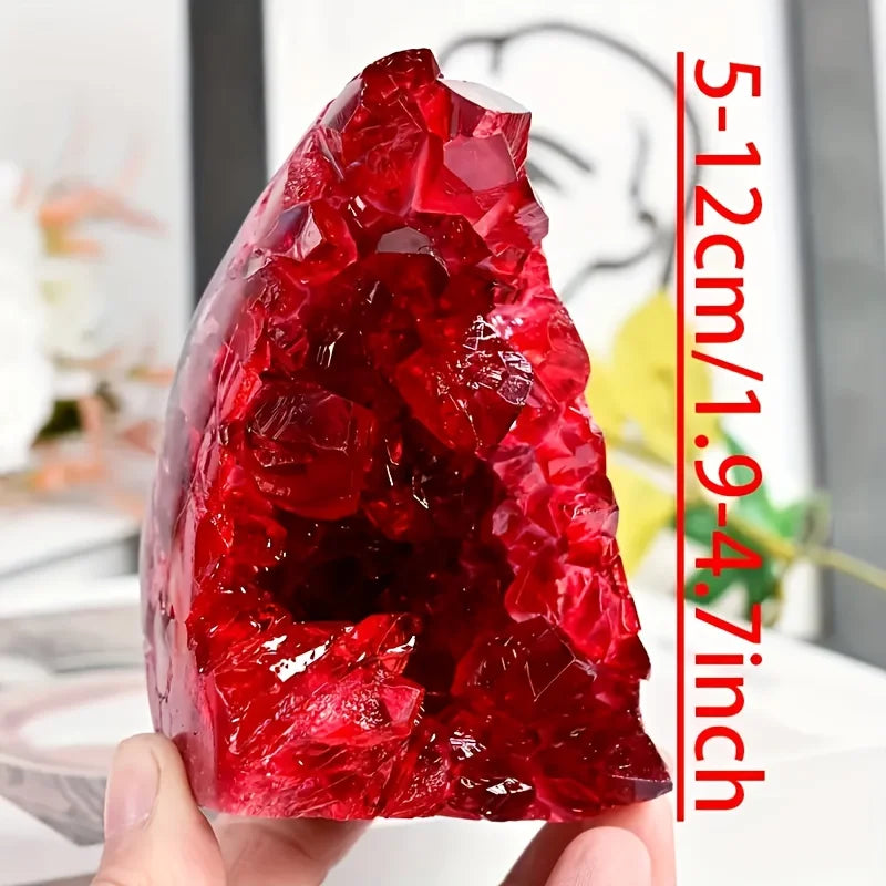 Wine Burgundy Duzy Geode Quartz Cluster High Quality Well-Finished Energy Healing Meditation Purification Stone Home Decoration