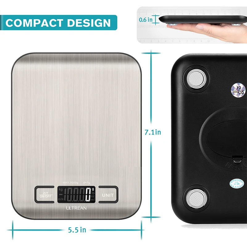 Digital Kitchen Scale 5000g/1g Multifunction Electric Food Scale LCD Display High Precise Waterproff Measuring Scale