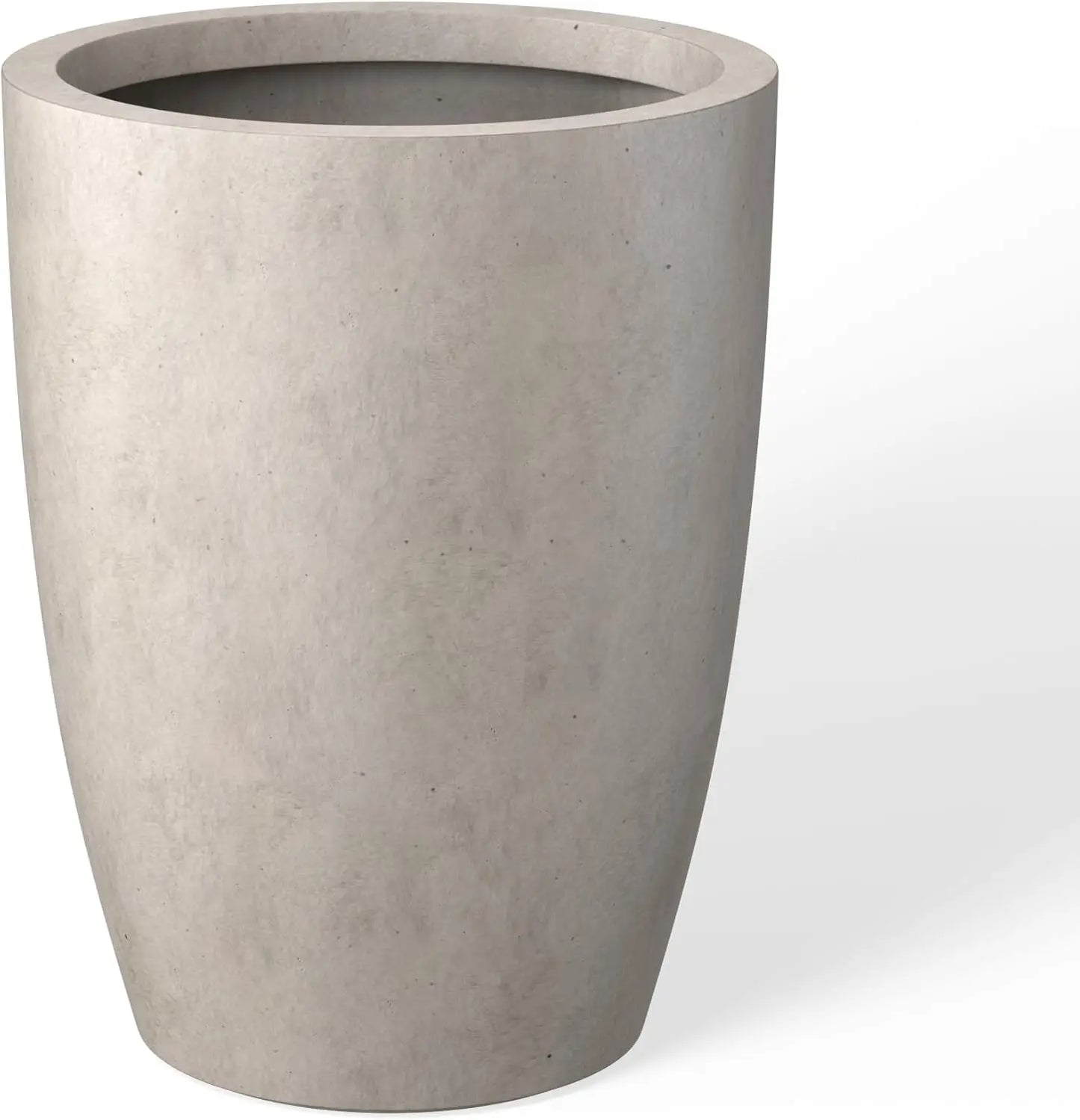 18.1" Tall Round Concrete Planter with Drainage Hole & Rubber Plug for Indoor Outdoor Modern Home Garden Decor